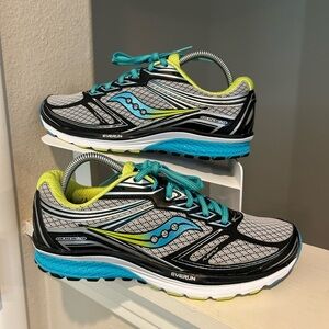 Women's Saucony Guide 9 S10295-1 Gray Blue Neon Running Shoes Sneakers Size 9.5
